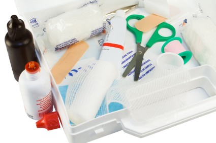First aid kit for families with children
